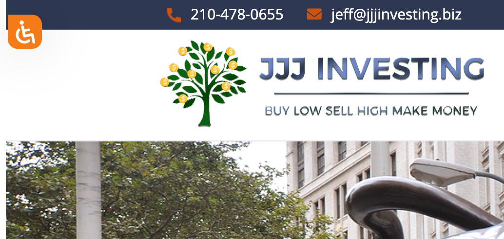 JJJ Investing website with ADA button